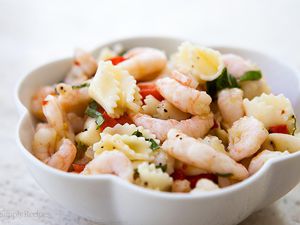 Shrimp Pasta Salad in bowl