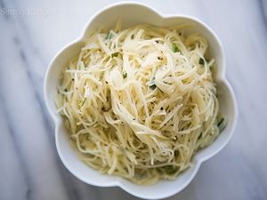Angel Hair Pasta with Garlic Herbs and Parmesan