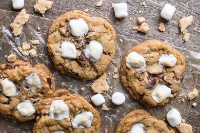Chocolate Chip and Marshmallow S'mores Cookies