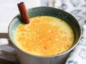 Latte with turmeric and coconut milk