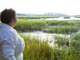 Cheryl Day overlooking wetlands in the South