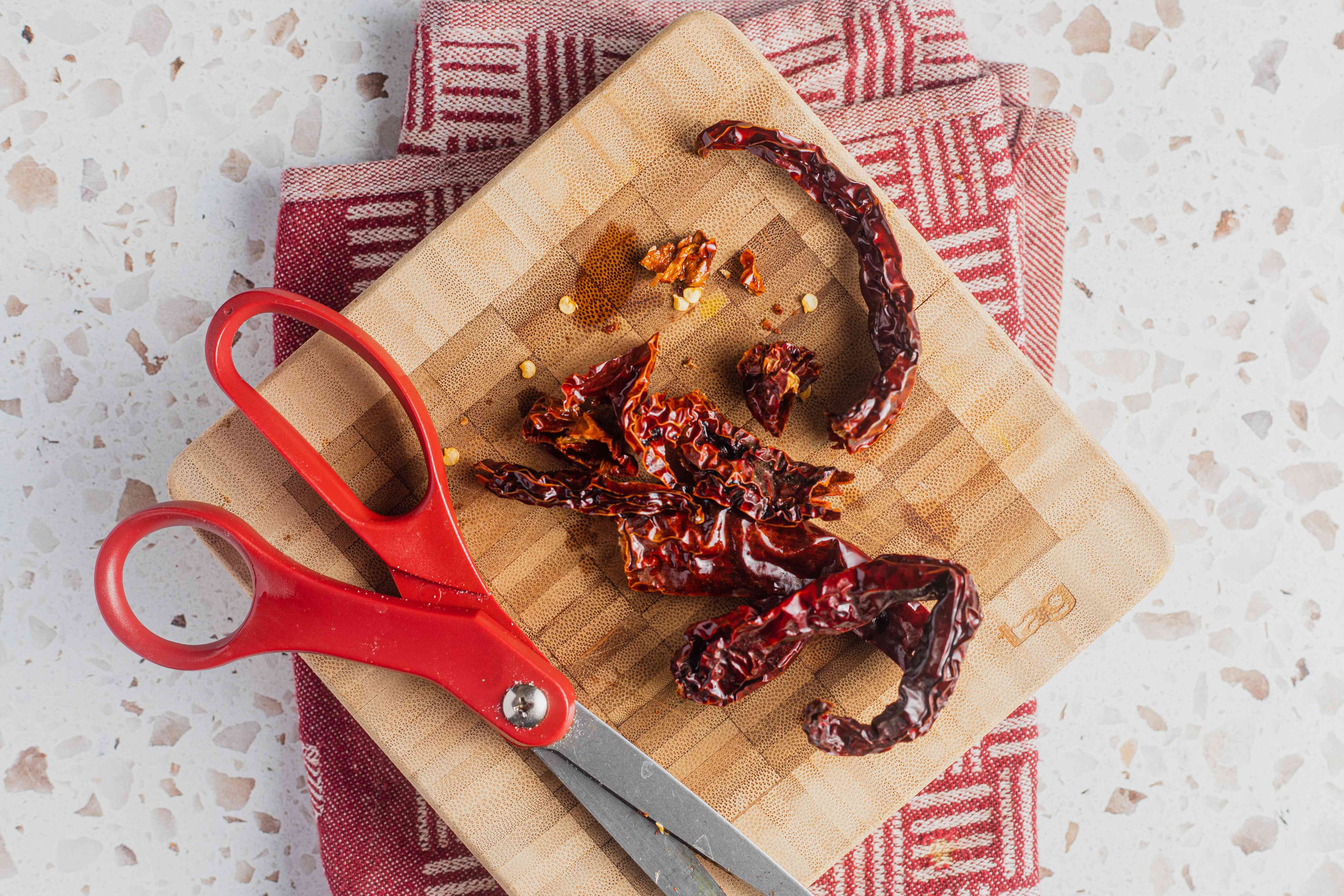Remove Seeds from Peppers Grilled Shrimp with Konkani-Inspired Masala