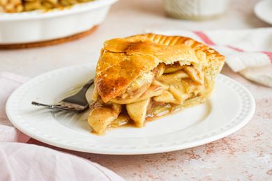 Homemade Apple Pie on Plate with Fork