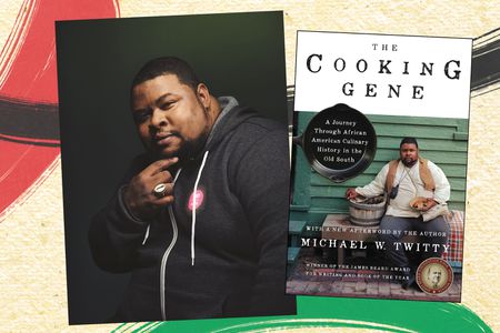 Collage of Michael W Twitty with his book 
