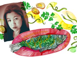 Illustration of fried fish for Chinese New Year