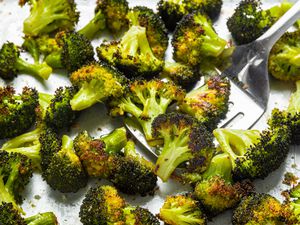 Roasted Broccoli with Parmesan on a sheet pan