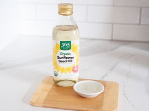 Bottle of 365 organic sunflower seed oil