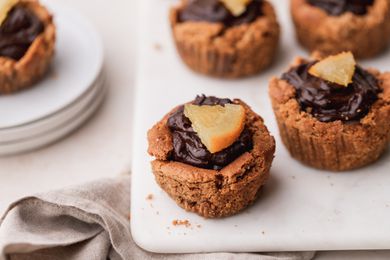 Gluten free chocolate mousse-filled peanut butter cups.